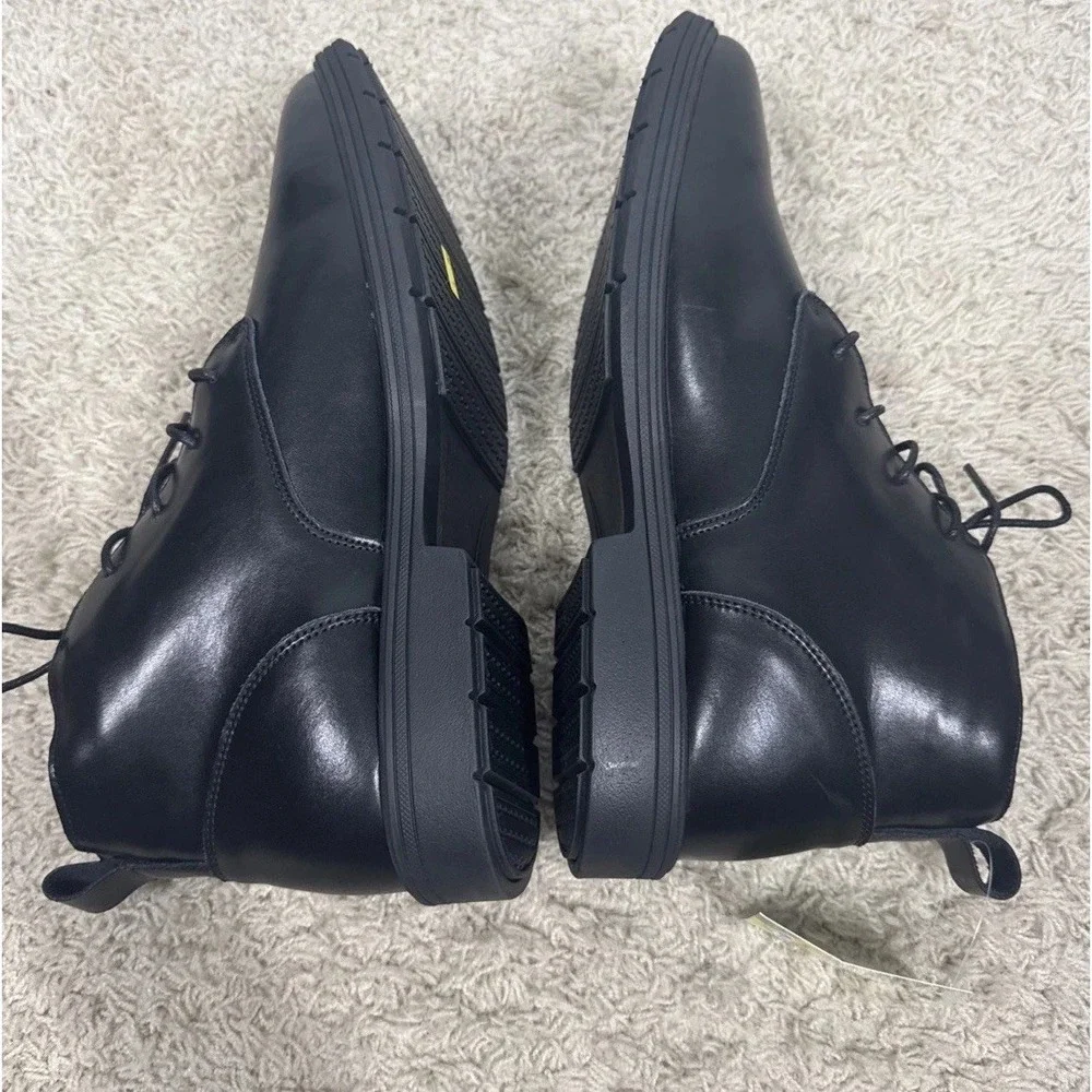 Orthocomfoot Black Orthopedic Leather Chukka Boots Mens 12M Arch Support Comfort
